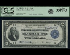 Fr. 752 1918 $2 FRBN New York PCGS 35PPQ